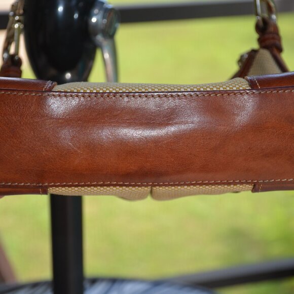 Dooney & Bourke Crossbody Small Lucy Canvas Woven & Leather Shoulder Bag - Picture 6 of 11